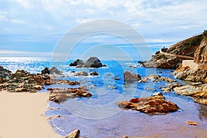 Lloret de Mar beach of Costa Brava Catalonia photo