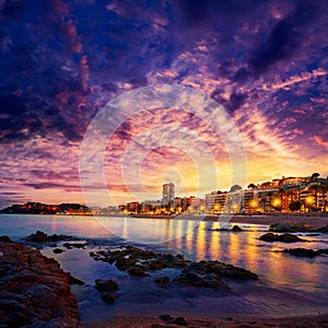 Lloret de Mar sunset at Costa Brava Catalonia photo