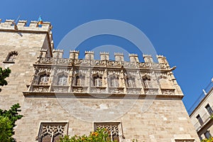 The Llotja de la Seda or Lonja de la Seda, Silk Exchange, Valencian Gothic-style civil building in Valencia, Spain photo