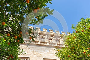 The Llotja de la Seda or Lonja de la Seda, Silk Exchange, Valencian Gothic-style civil building in Valencia, Spain photo