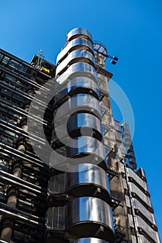 Lloyd's building on a cloudless summer day