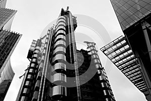 Lloyds of London, Insurance Building, City of London, B&W