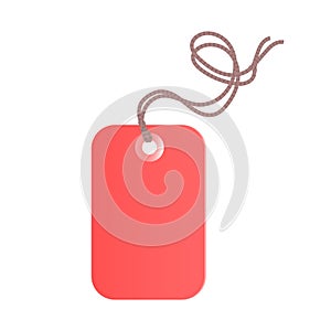 Llustration of a commodity red tag with a rope