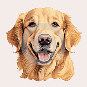 llustration of a Cute Labrador Retriever Against a White Background.Playful and charming labrador retriever art