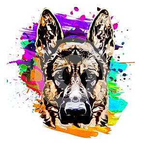 Llustration of a german sheherd dog design concept