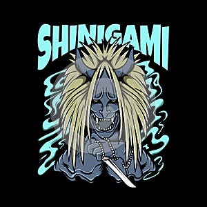 llustration shinigami for t-shirt design