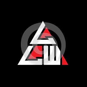 LLW triangle letter logo design with triangle shape. LLW triangle logo design monogram. LLW triangle vector logo template with red