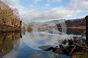 Llyn Dinas reflections photo