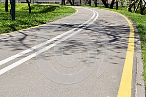Lmodern bike path in the park