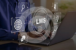 LMS - Learning Management System for lesson and online education, course, application, study, e learning, knowledge everywhere and
