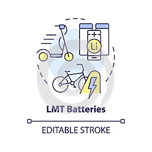 LMT batteries multi color concept icon