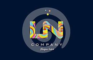 ln l n colorful alphabet letter logo icon template vector photo