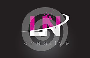 LN L N Creative Letters Design With White Pink Colors photo