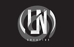 LN L N White Letter Logo Design with Black Background. photo