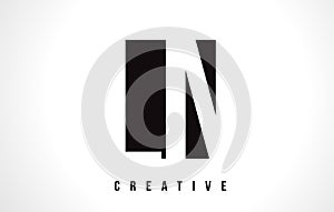 LN L N White Letter Logo Design with Black Square. photo