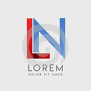 LN logo letters with blue and red gradation photo