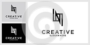 LN or NL initial letter logo design vector photo