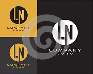 Ln, nl initial logo design letter with circle shape photo