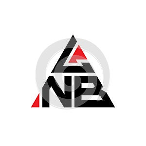 LNB triangle letter logo design with triangle shape. LNB triangle logo design monogram. LNB triangle vector logo template with red photo
