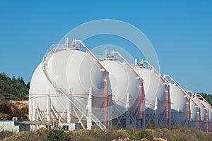 LNG/LPG storage tanks. Liquefied  petroleum gas LPG storage tanks. Gas plant