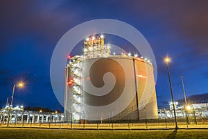 LNG storage tanks, LNG terminal in Swinoujscie, Poland