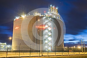LNG storage tanks, LNG terminal in Swinoujscie, Poland photo