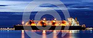 LNG TANKER AT THE GAS TERMINAL