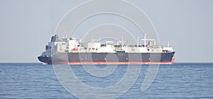 LNG Tanker at sea, transporting LNG