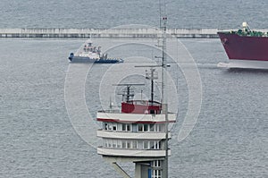 LNG TANKER IN THE SEAPORT