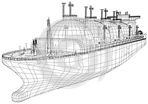 lng tanker ship. Gas industry and transportation. Isolated vector image.