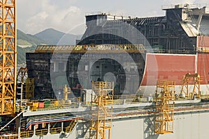 LNG tanker in shipyard photo