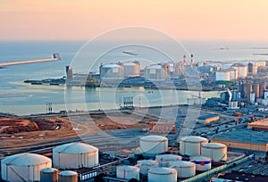 LNG Tanks at the Port of Barcelona photo