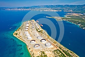 LNG terminal on Krk island aerial view