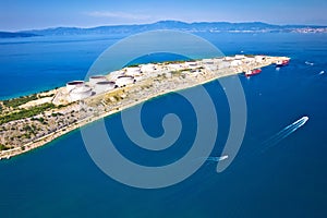 LNG terminal on Krk island aerial view