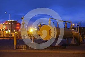 Lng terminal of Lech Kaczynski in Swinoujscie, pipe line valves, LNG terminal-Swinoujscie,Polandnd