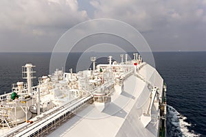 LNG vessel delivers natural gas.