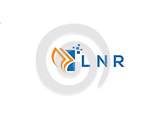 LNR credit repair accounting logo design on WHITE background. LNR creative initials Growth graph letter logo concept. LNR business photo