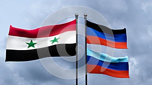 LNR and DNR and Syria flags, Blue sky and flag LNR flag LNR flag Syria, LNR LNR Syria, 3D work and 3D image photo