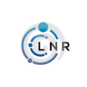 LNR letter technology logo design on white background. LNR creative initials letter IT logo concept. LNR letter design photo