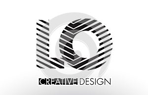 LO L O Lines Letter Design with Creative Elegant Zebra