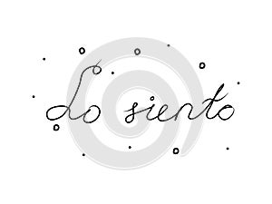 Lo siento phrase handwritten with a calligraphy brush. I apologize in spanish. Modern brush calligraphy. Isolated word black