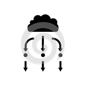 load balancer cloud computing glyph icon vector illustration