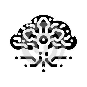 load balancer cloud computing glyph icon vector illustration