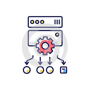 Load balancing RGB color icon
