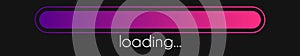 Load bar. Progress gradient download interface. Loading sign. Vector loader concept