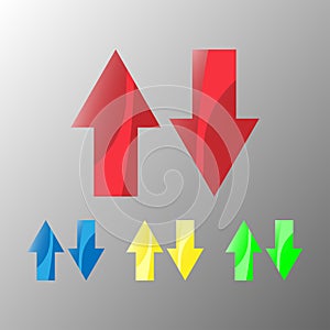 Load data, Download icon, Up and down color arrows design vector