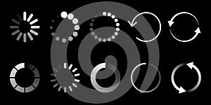 Load icon. Circle website buffer loader or preloader.