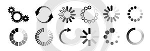 Load icon. Loading circle website buffer loader or preloaded. Vector download or upload status icon