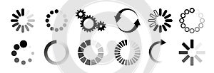 Load icon. Loading circle website buffer loader or preloader. Vector download or upload status icon