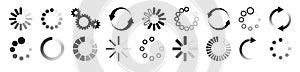 Load icon. Loading circle website buffer loader or preloader. Vector download or upload status icon